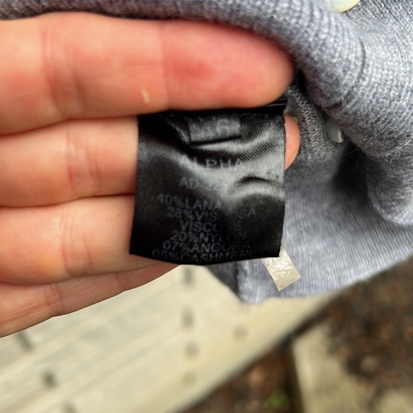 Alpha Massimo Rebecchi Wool/Angora/Cashmere Blend Grey Cardigan Sz S - Picture 8 of 10